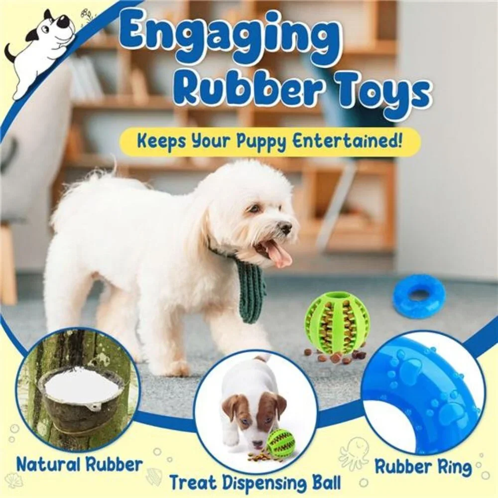 9-Pack Interactive Puppy Dog Toys for Small Dogs No-Stuffing Squeaky